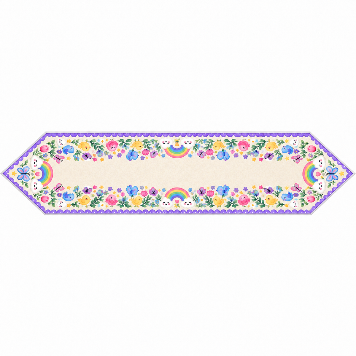 Rainbow Garden Butterfly Table Runner