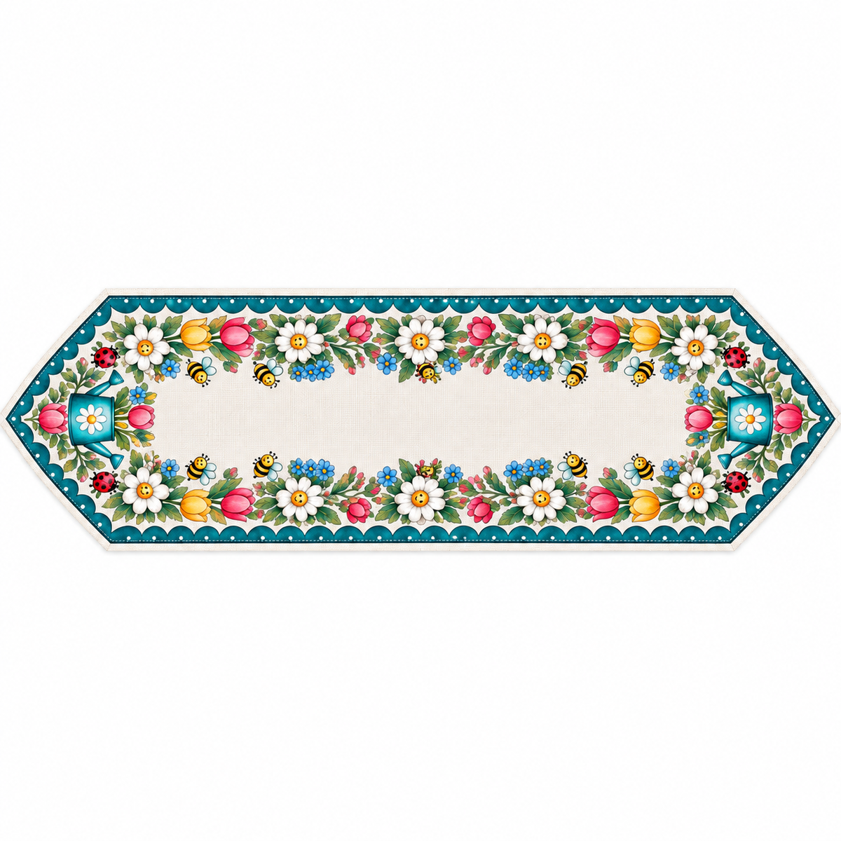 Spring Daisy Garden Bee Table Runner