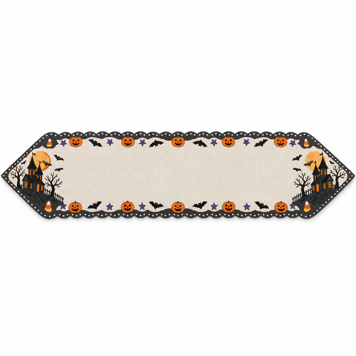 Halloween Haunted House Table Runner