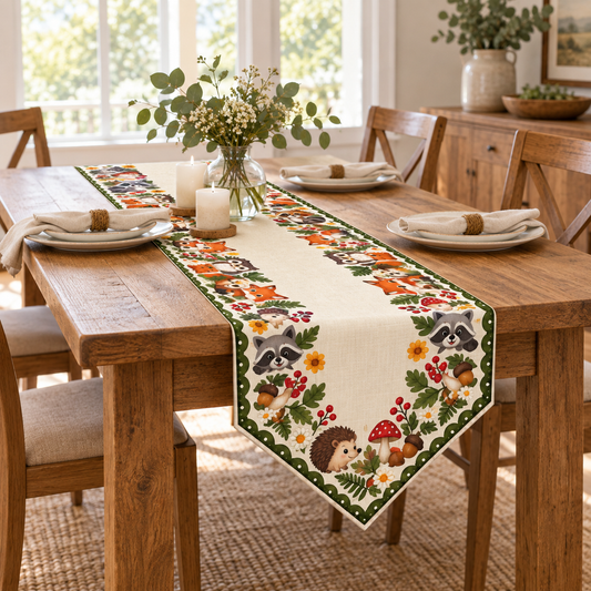 Woodland Friends Autumn Table Runner