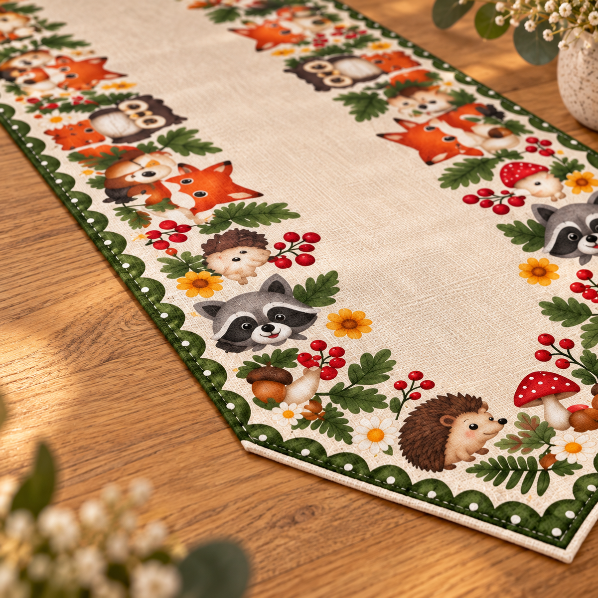Woodland Friends Autumn Table Runner