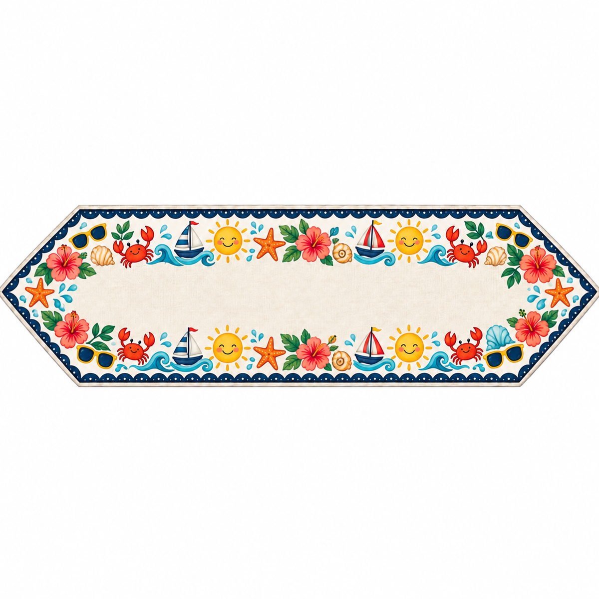 Sunny Seaside Sailboat Table Runner