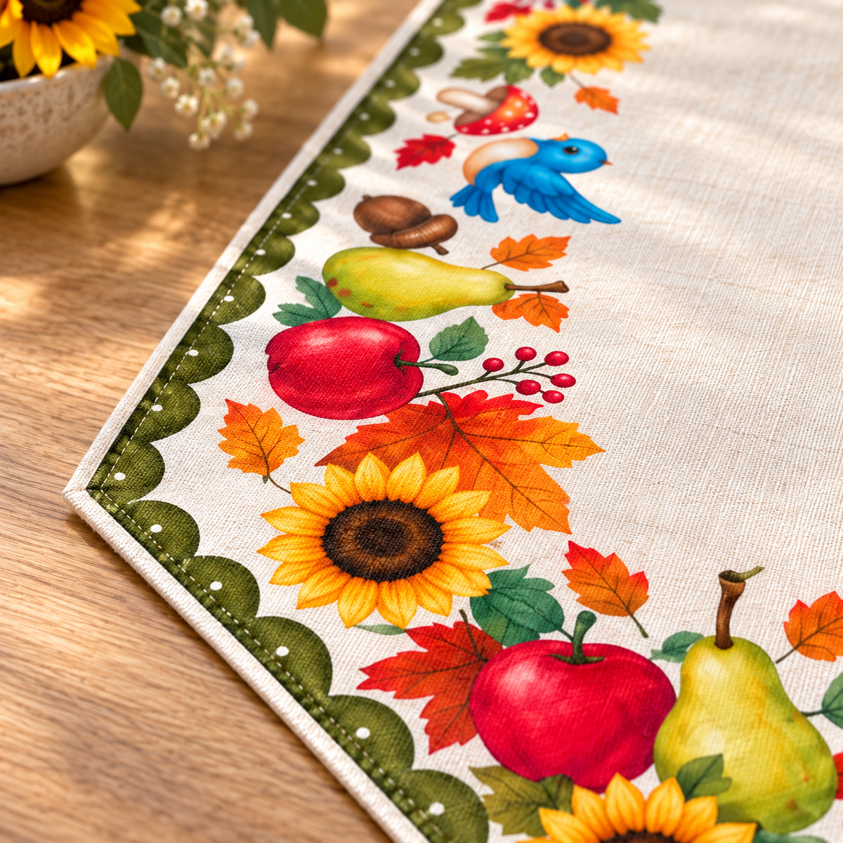 Harvest Sunflower & Pumpkin Table Runner